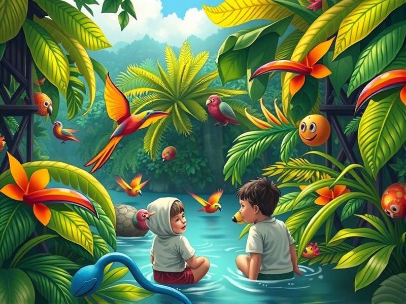 Tropical Tapestry fan art showing players collaborating